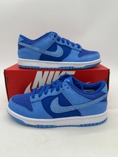 Nike Dunk Low Youth Size 6 Blue White Leather Suede Shoes IB5721 400