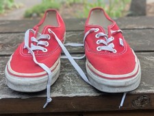 VANS Authentic Red/White Canvas Low Top Lace-...