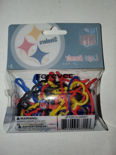 NFL Pittsburgh Steelers Logo Bandz Wristbands Pack of 20 New Forever Co - Picture 2 of 6
