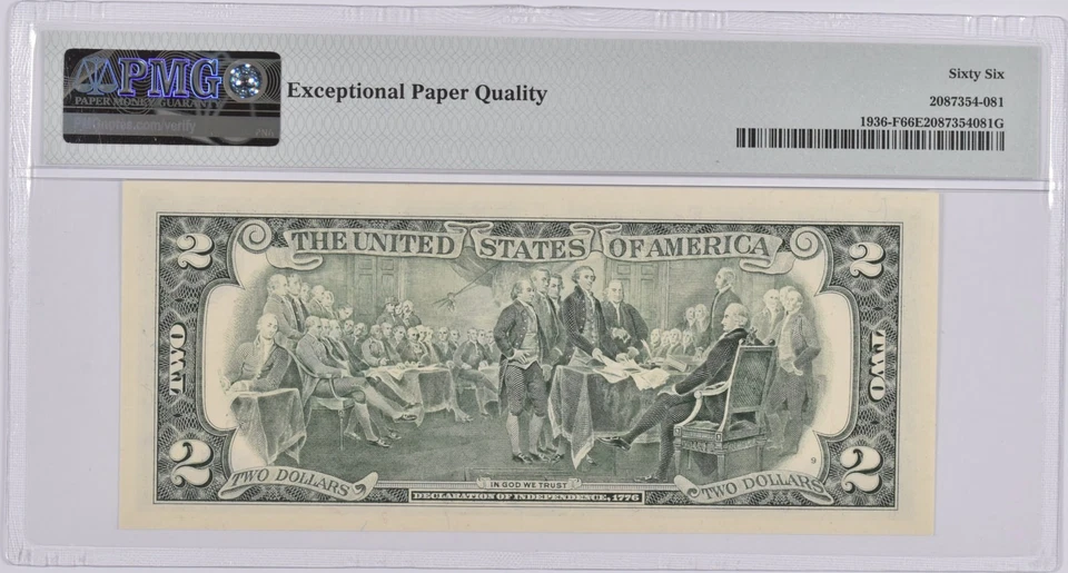 PMG Gem Unc 66 EPQ $2 1995 Atlanta, GA US Federal Reserve Note Fr#1936-F *5231 - Image 2 of 3