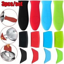 3Pcs Skillet Handle Cover Silicone Pot Holder Cast Iron Hot Potholder Pan Sleeve