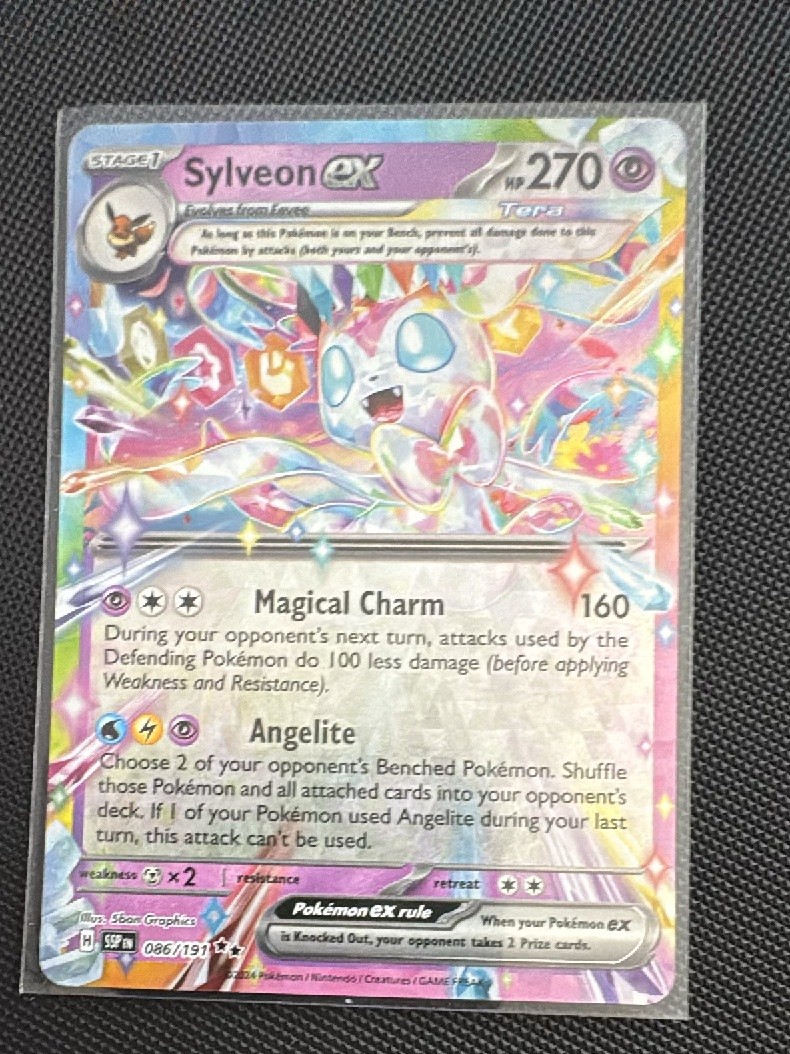 Sylveon ex 086/191 Holo NM Pokemon Card SV08 Surging Sparks