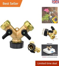 Brass Two Way Hose Connector with Individual Controls – 3/4" Diameter