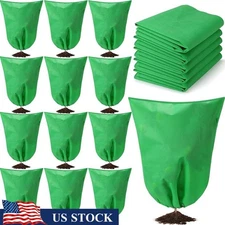 Non Woven Plant Cover Frost Protection Drawstring Garden Shrubs Potted Plants US