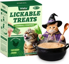 Lickable Cat Treats Healthy - Grain-Free Chicken&Cat Grass Flavor Kitten Snac...
