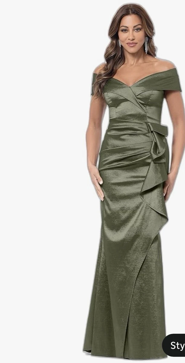 xscape gold dress Xscape Women's Strapless Gold Lace Gown