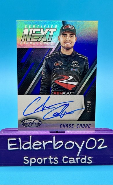 Chase Cabre /50 Auto Next Signatures Blue 2018 Panini Certified Racing Nascar