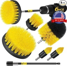 6 Pack Drill Brush Attachments Power Cleaning Kit Scrubber Brush for Carpet, Car