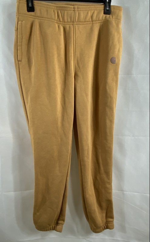 Carhartt Women's 105510 Relaxed Fit Fleece Sweatpants Mustard Yellow Sz S 4-6