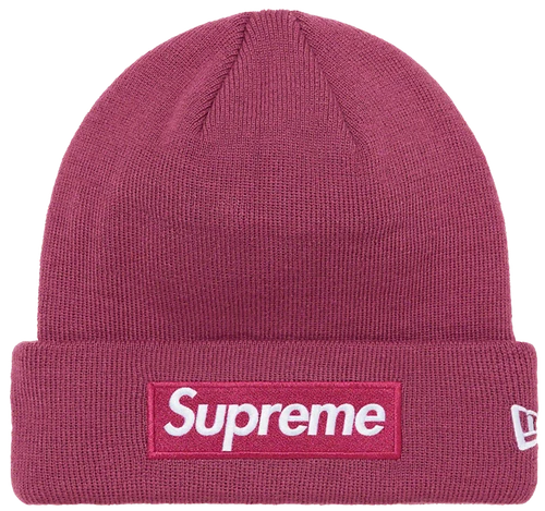 Bonnet Supreme New Era boîte logo (FW21) prune