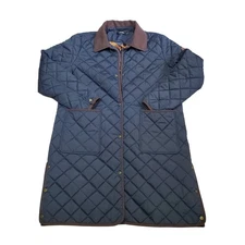 Lauren Ralph Lauren Quilted Barn Jacket Navy Horse Bit Print Lining XL / No Hood