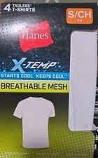 Youth Hanes 4 Pack Mesh Tagless White T-Shirts X-Temp Size S Free Shipping