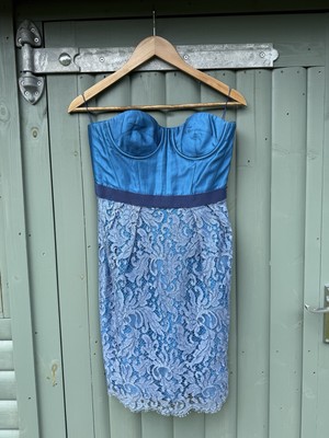 Matthew Williamson - Silk and Linen Lace Corset Strapless Mini Dress - UK 10