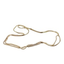 Vintage Gold-Tone Chain Link Belt with Polished Bar Buckle Design and Double Str