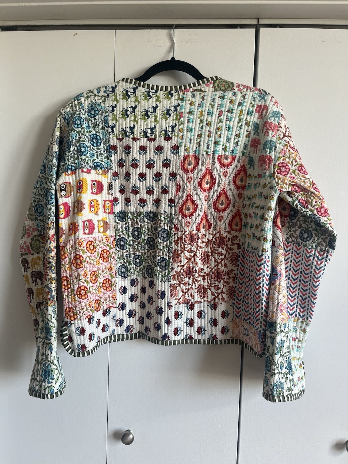 White Multi quilted jacket, Patchwork Jacket, Flo… - image 5