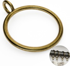 40 Pack Bronze Metal Curtain Rings with Eyelets, 1.75 inch Inner Diameter Dra...