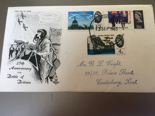 GB STAMPS RARE FIRST DAY COVER 1965 BATTLE OF BRITAIN PHOSPHOR