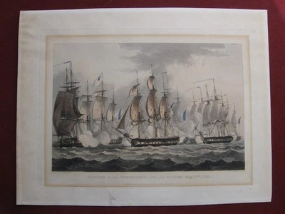 Sutherland: Einnahme Prevoyante 1816/Capture Napoleon Print Aquatinta Whitcombe - Bild 1 von 4