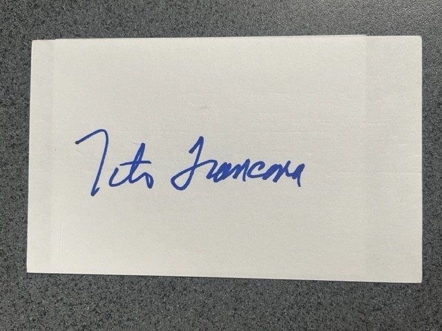 Tito Francona (1956) autographed 3 x 5 index card MLB Guaranteed to Pass