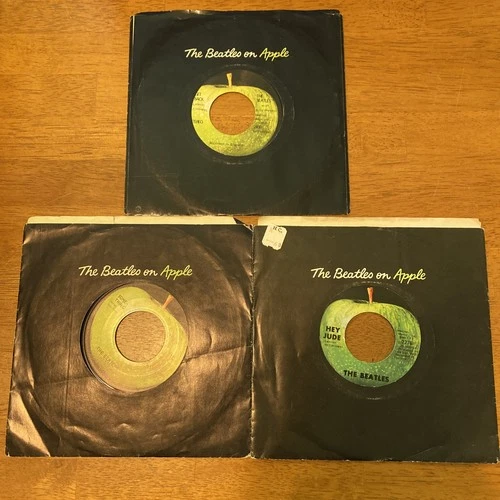 Set of 3 Original 1969 The Beatles Apple 45 Hey Jude Come Together Get Back NM