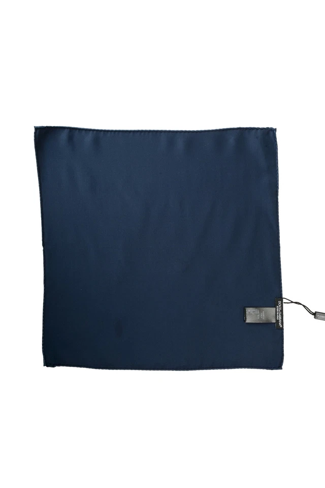 Cuadrado de bolsillo Dolce & Gabbana azul oscuro 100 % seda para hombre Foto 2 de 3