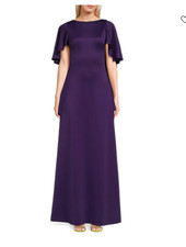 Black Halo Satin Gown, Size 6, Purple Rose, New With Tags