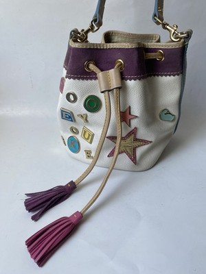 Y2K Dooney & Bourke Lindsay Lohan Alphabet Charm Mini Drawstring Bucket Bag #6