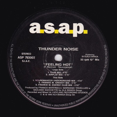 Thunder Noise - Feeling Hot (12'')