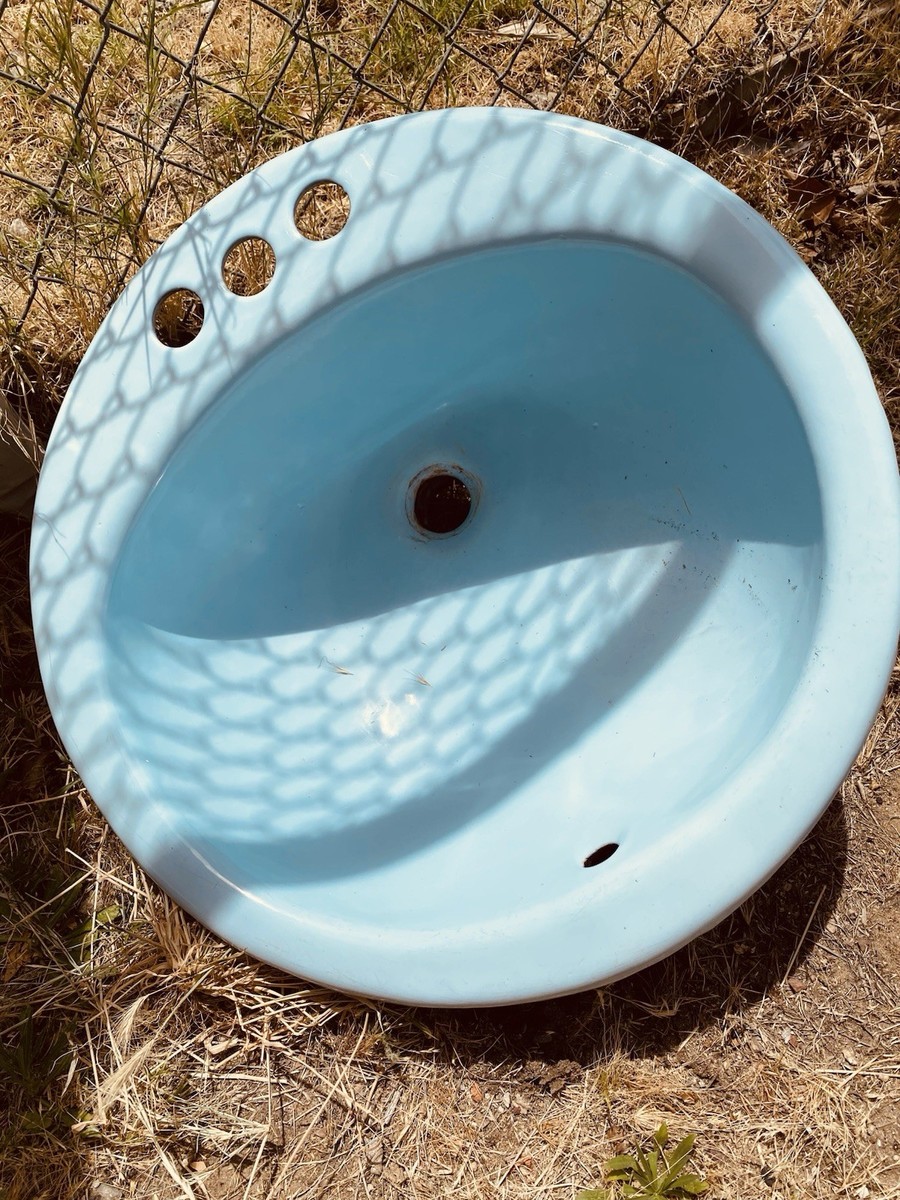 Vintage Blue Bathroom Toilet and Sink Set | eBay