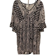 Anthropology Akemi+Kin Black/White Embroidered Mini Dress Whimsigoth Size 0