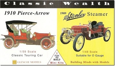 Platts Glenco Modell Oldtimer Set 3 1/59 Pierce Arrow & 1/48 Stanley Steamer P