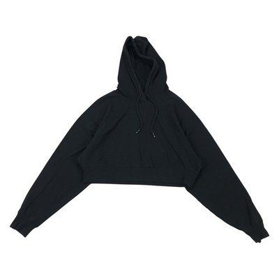 Alo Yoga Cropped Double Take Hoodie Large L Black Sweatshirt