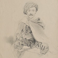Orientale R Kl�ber Drawing French Copy Decamps Pencil Unsigned 19th Century