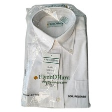 Flynn O'Hara-Oxford Shirt Sleeve White Uniform Oxford Shirt Youth Size 16 NIP