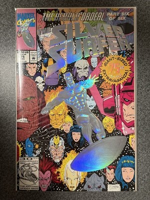 Silver Surfer #75 (1992) Marvel Comics Embossed Foil Cover, Direct Edition MINT!