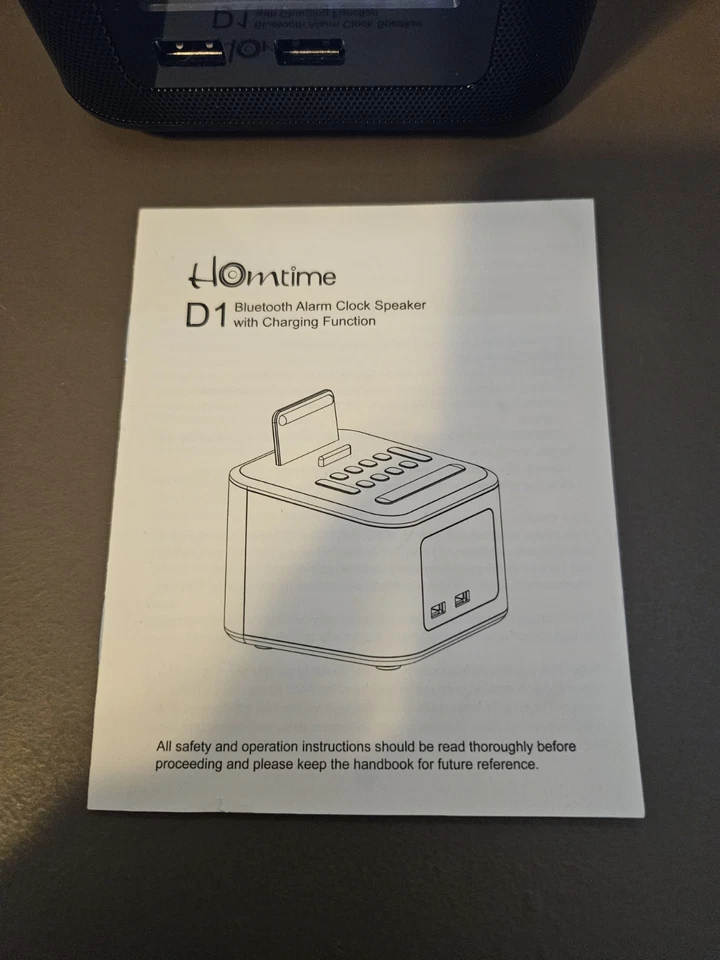 Radio Reloj Despertador Homtime, Altavoz Inalámbrico Bluetooth, Puertos USB Foto 3 de 4