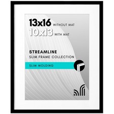 Americanflat 13x16 Black Picture Frame with Polished Plexiglass - for 10x13 Pic