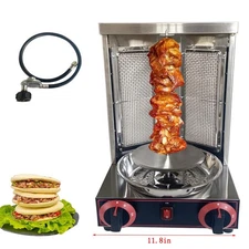 Gas Shawarma Grill Machine Vertical Broiler Gyro Machine with 2 Burners