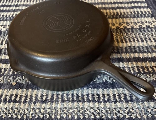 Vintage Griswold Large Block 80 Double Cast Iron Skillet Top & Bottom #1102/1103