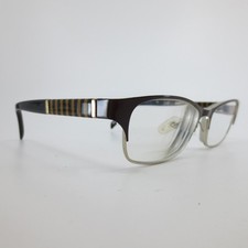 Fendi F1046 209 Dark Brown Striped Rectangular Eyeglasses Frames Italy 52-16-135