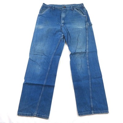Sears Union Made Jeans Carpenter Painter Work Blue Made in USA Meas 34x30 1970s