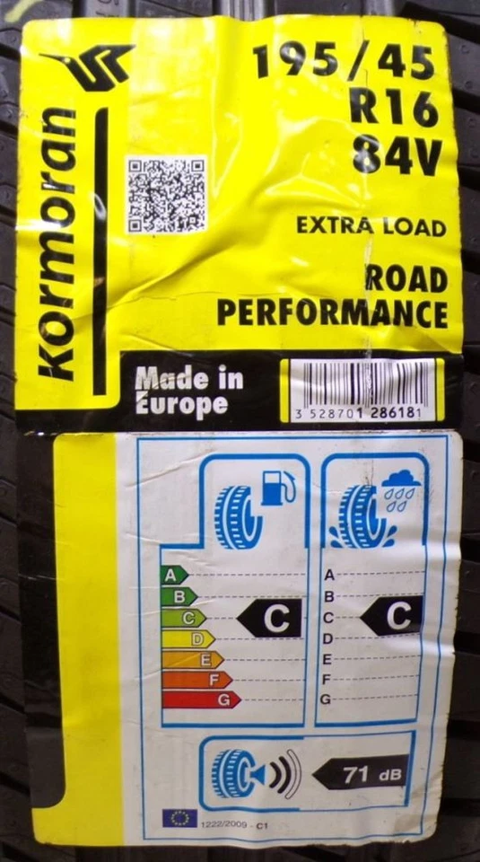 Sommerreifen 195/45 R16 84V / Satz (2 Stk.) Kormoran - Bild 2 von 4