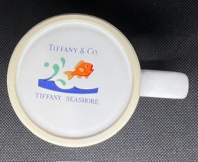 🐠 Juego de 3 piezas Tiffany & Co. Seashore ☀️ Taza Tazón Plato Playa Tema Fina China Foto 2 de 4