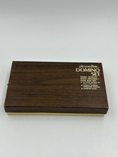 Pleasantime Domino Set Double Six 28 Pieces Opalene W/Walnut Cribbage Board