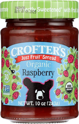 Organic Raspberry Fruit Spread, 10 Ounce - 6 per Case. Y