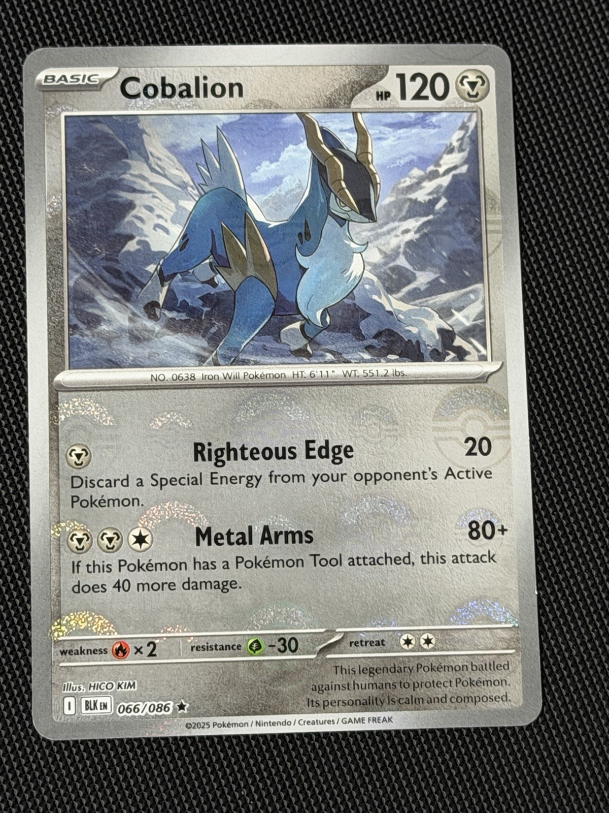 Cobalion (Poke Ball Pattern) 066/086 SV: Black Bolt NM Pokemon Card TCG