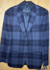 Mens Ralph Lauren Blue Plaid Wool Blazer 42L