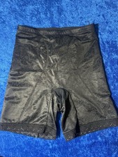 De colección Adonna Faja Bragas Brillantes Negro Nylon Pierna Larga Calzoncillo Panty Mediano