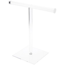 Plymor Clear Acrylic T-Bar Necklace Display Stand, 15.5" H x 15.5" W x 8" D