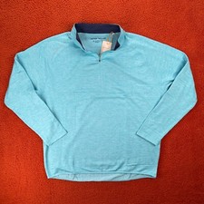 Pullover PETER MILLAR uomo XL Maven quarto zip tessuto performance reef blu